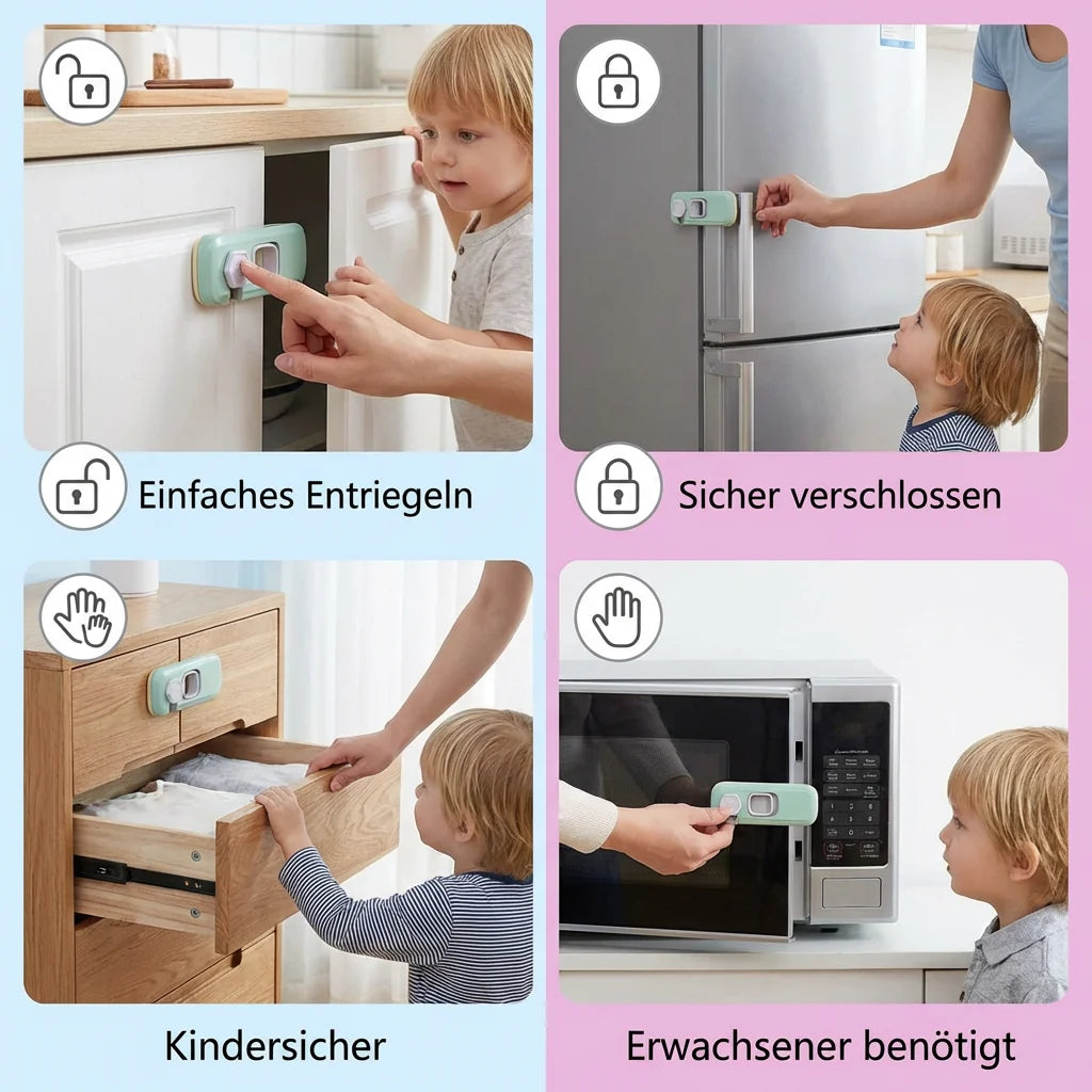 Child Safety Lock Self-Adhesive 360° Rotatable 2-Pack
