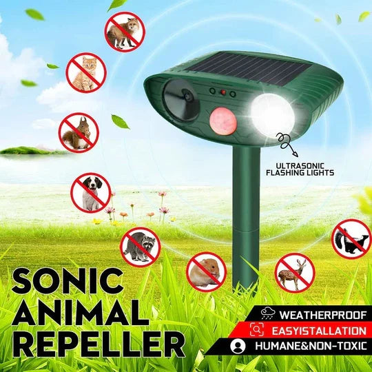 Chipmunk Repeller Solar Ultrasonic Motion-Activated