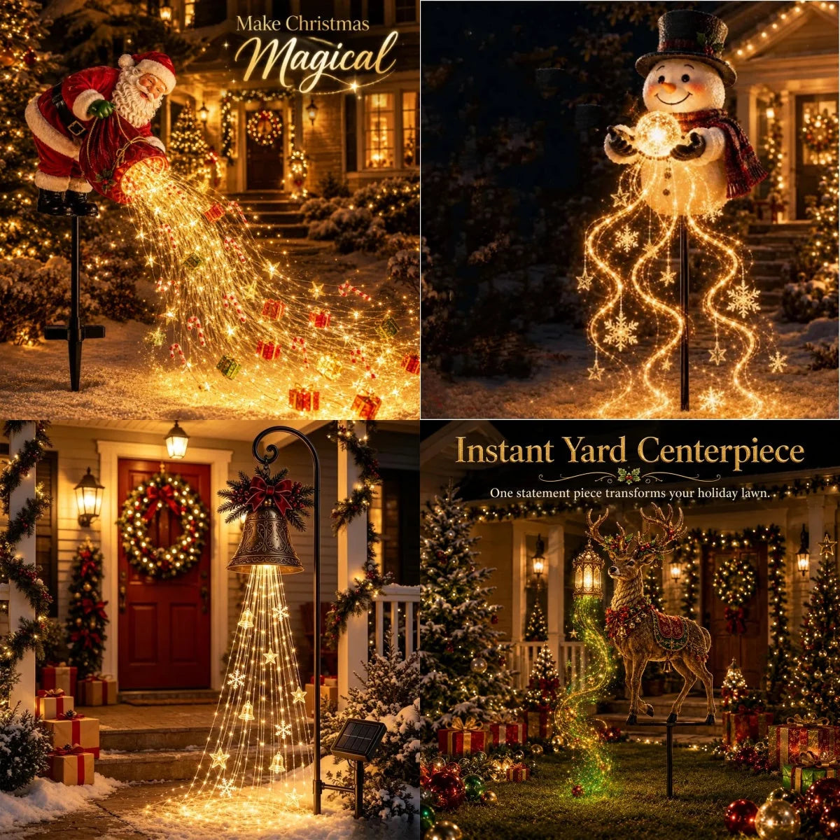 Christmas Garden Light Stake Animated LED Effects Staked Installation