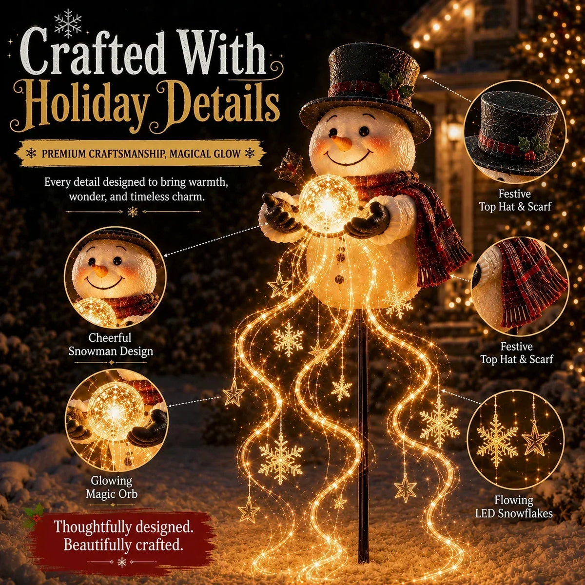Christmas Garden Light Stake Animated LED Effects Staked Installation