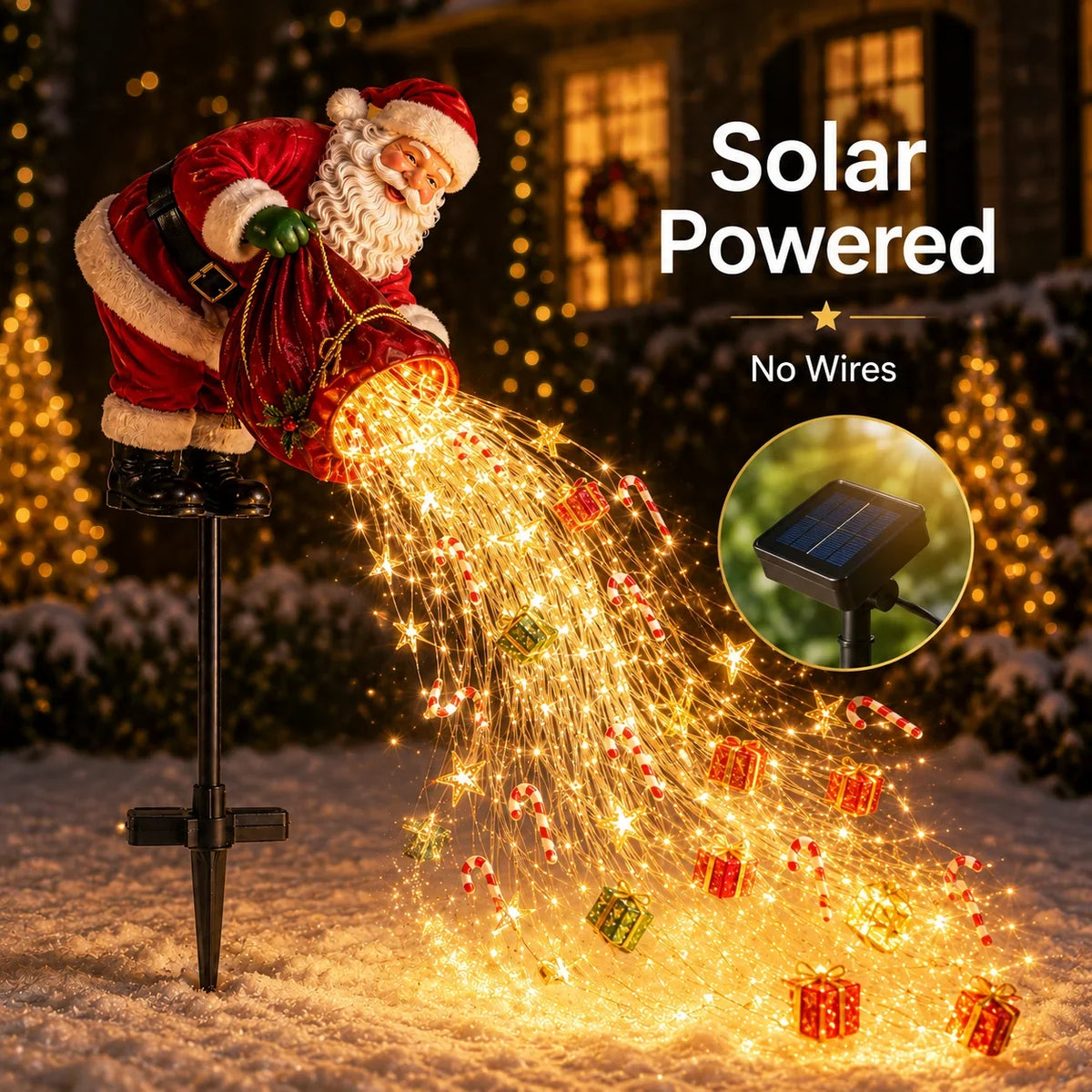 Christmas Garden Light Stake Animated LED Effects Staked Installation