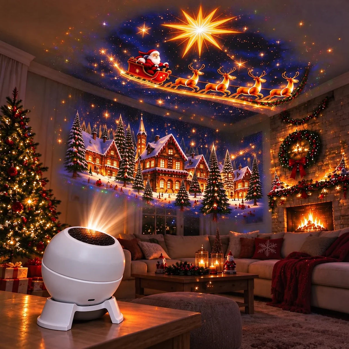 Christmas Projection Light USB-Powered Wall & Ceiling Scenes