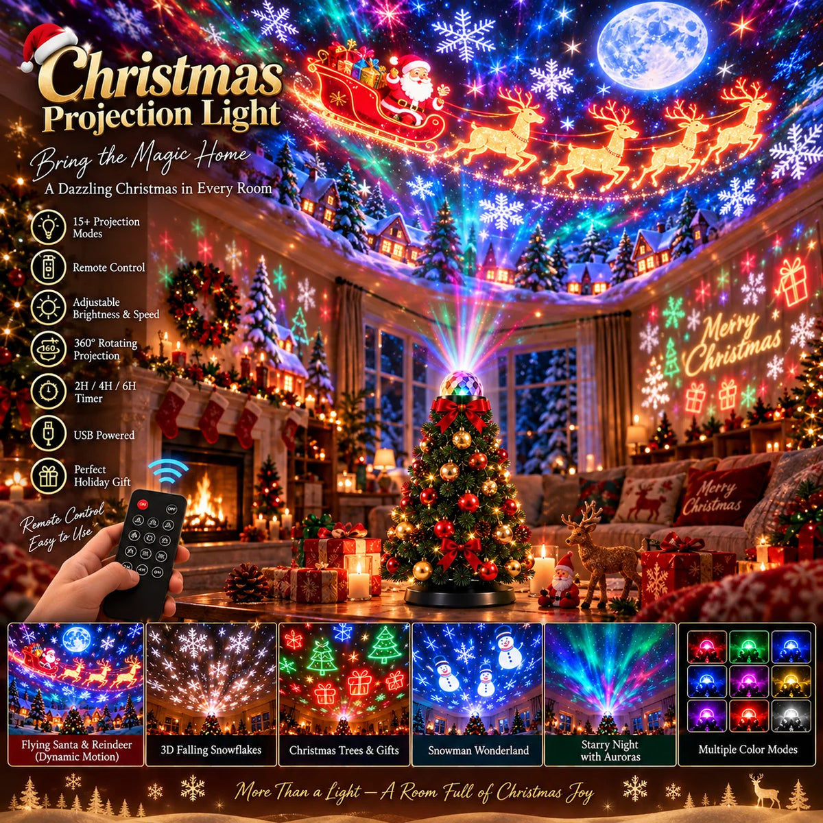 Christmas Projector Light Remote Control 15+ Designs