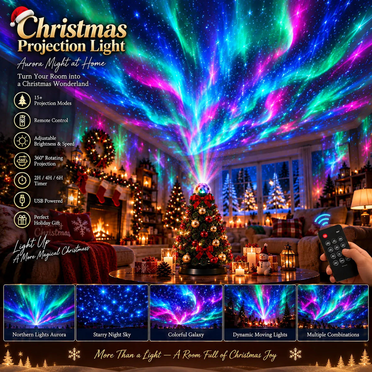 Christmas Projector Light Remote Control 15+ Designs