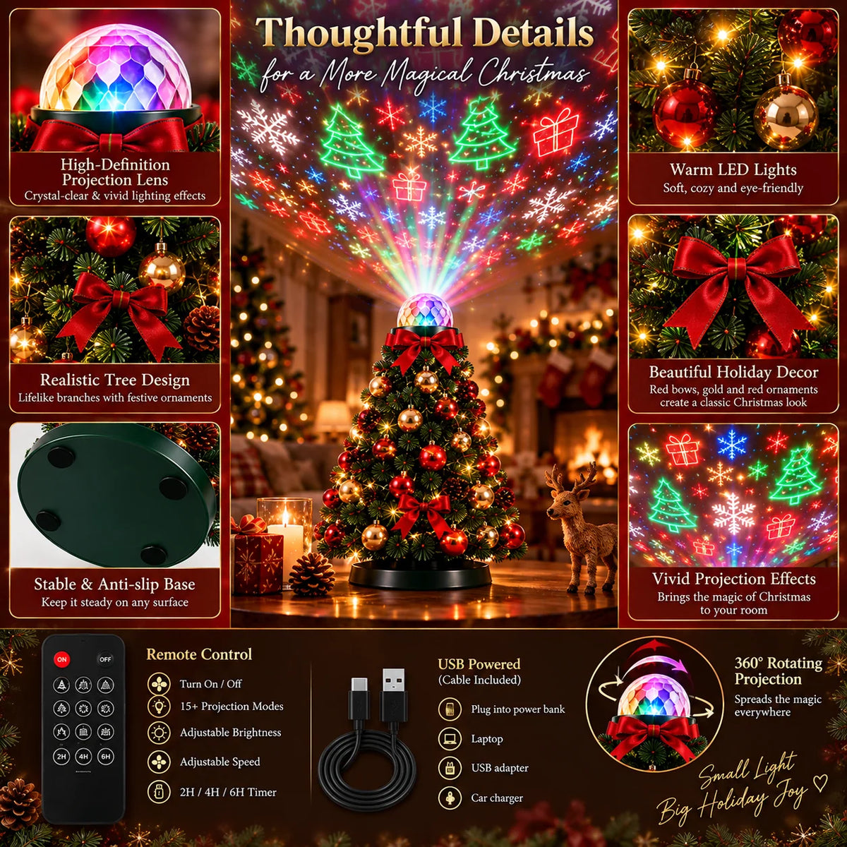 Christmas Projector Light Remote Control 15+ Designs