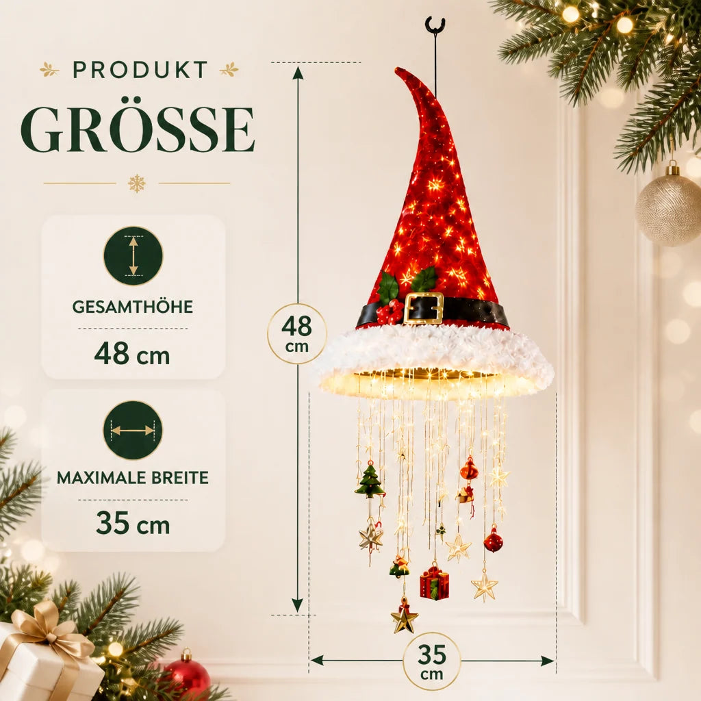 Christmas String Lights Santa Hat Design Warm LED Glow