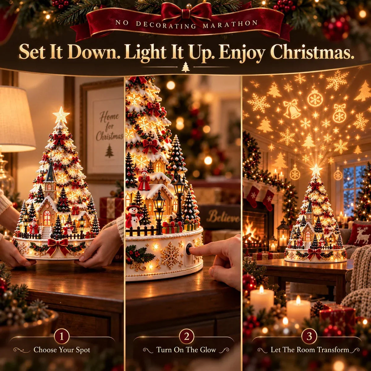 Christmas Village Illuminated Wall & Ceiling Projection