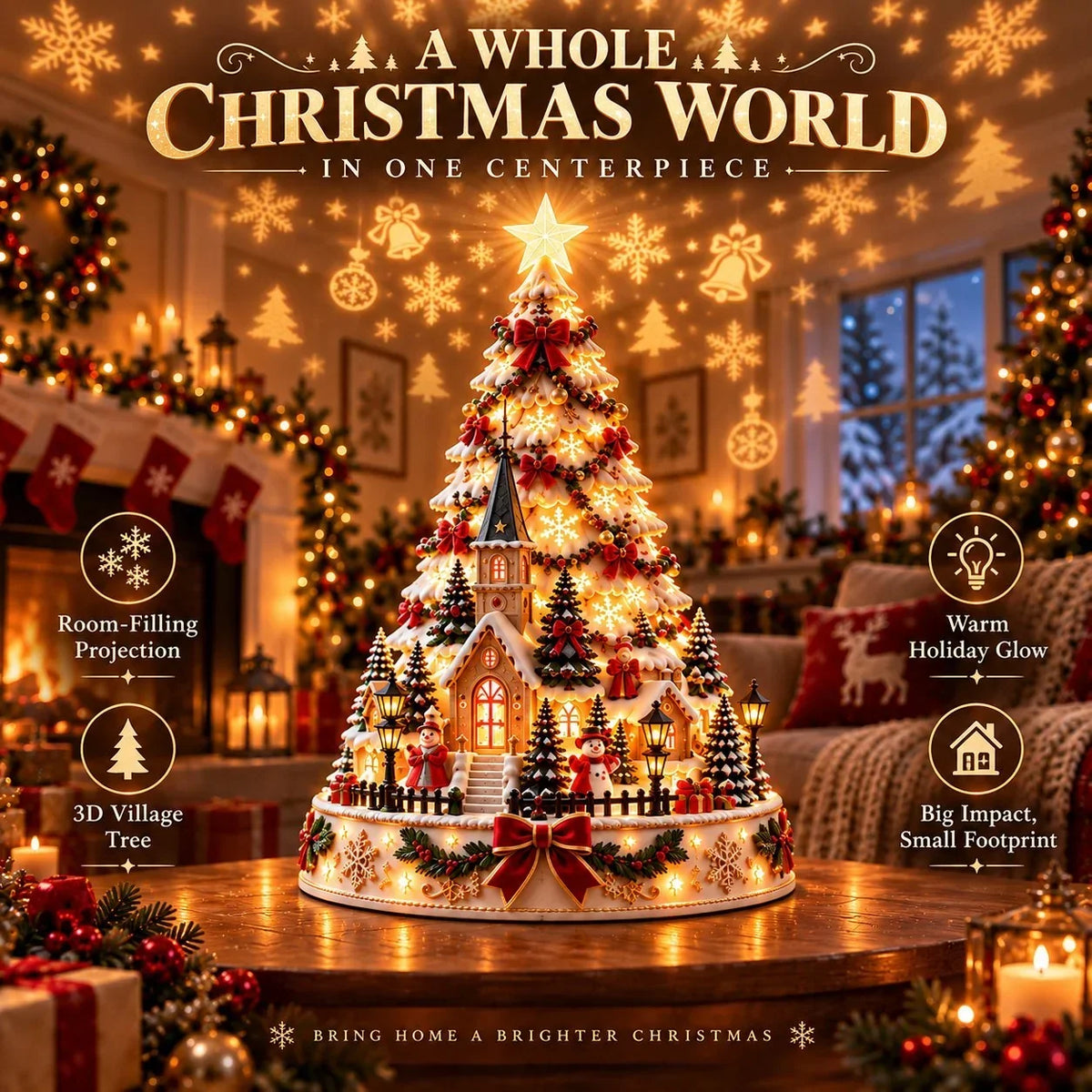 Christmas Village Illuminated Wall & Ceiling Projection