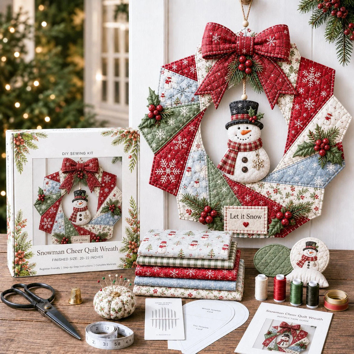 Christmas Wreath Kit DIY Fabric Multiple Styles