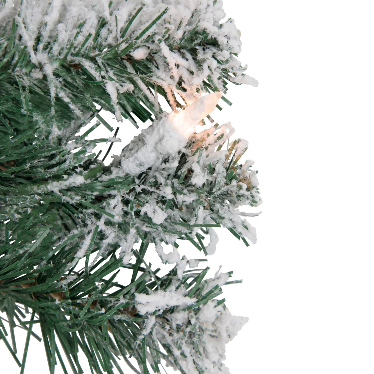 Christmas Wreath Pre-Lit White Full Foliage 24 Inch