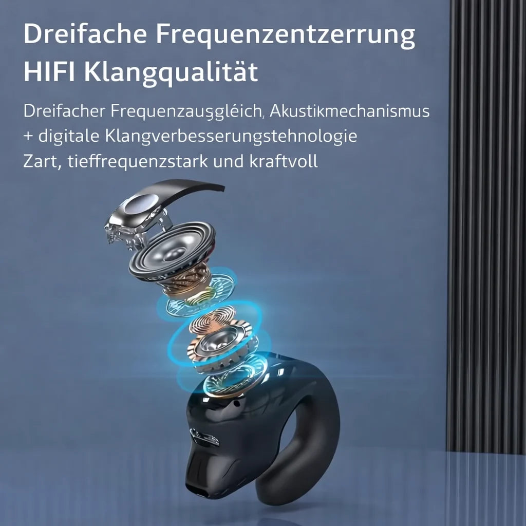 Clip-On Earphone Open-Ear Splash-Proof Bluetooth 5.3