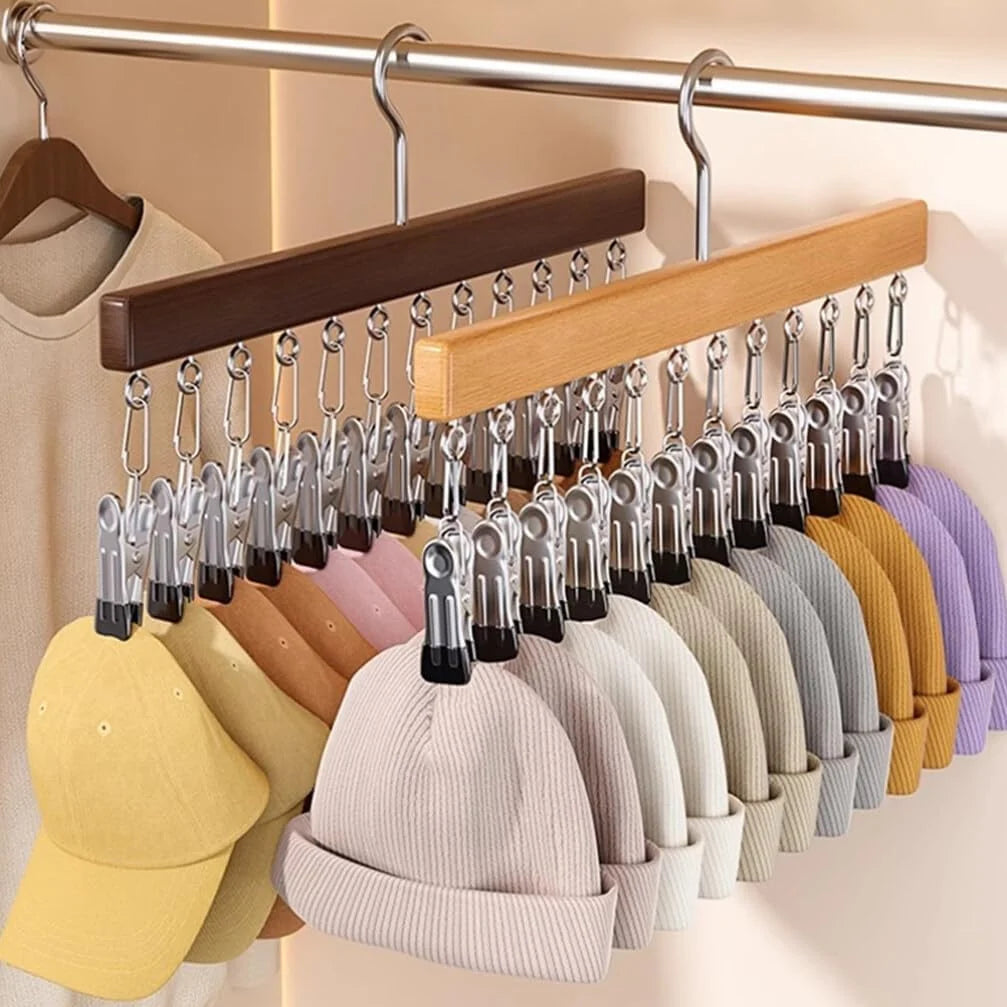 Clothes Hanger Multiple Clips 360° Swivel Plastic Coated Clamps