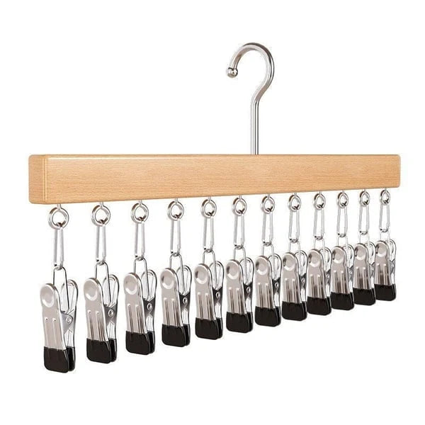 Clothes Hanger Multiple Clips 360° Swivel Plastic Coated Clamps