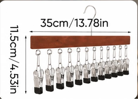 Clothes Hanger Multiple Clips 360° Swivel Plastic Coated Clamps