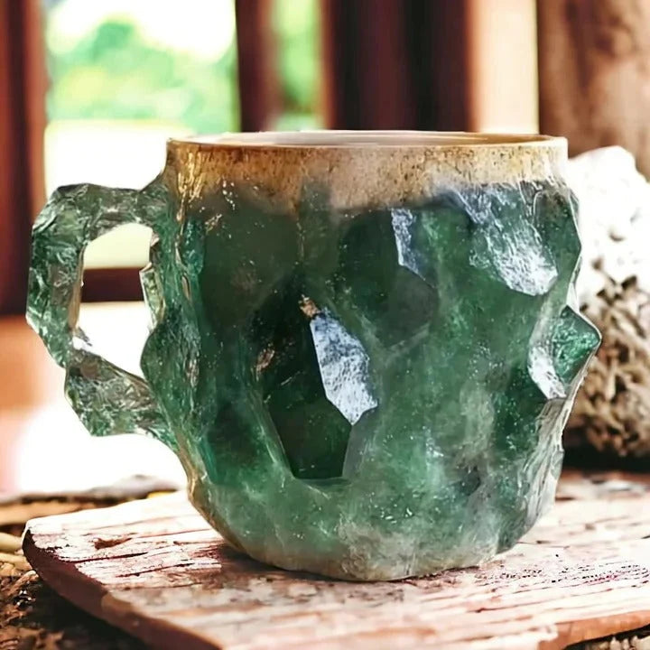Coffee Mug Crystal-Textured 10 Oz Polished Handle