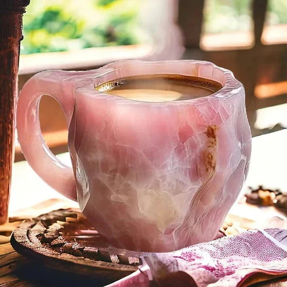 Coffee Mug Crystal-Textured 10 Oz Polished Handle