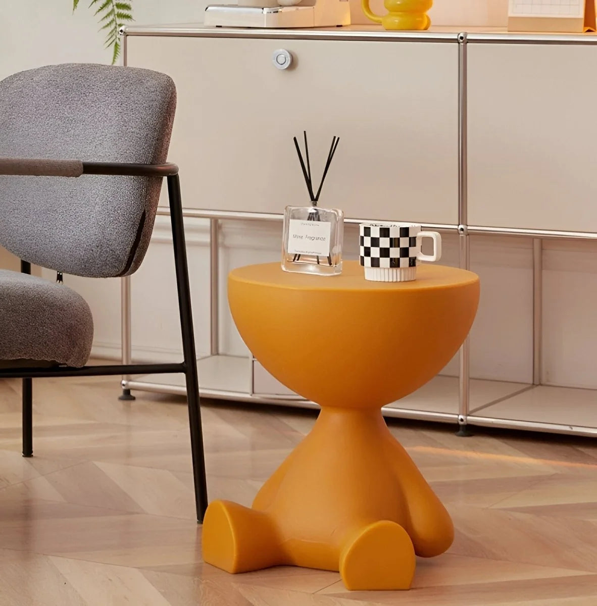 Coffee Table Round Plastic Space-Saving Lightweight-Durable
