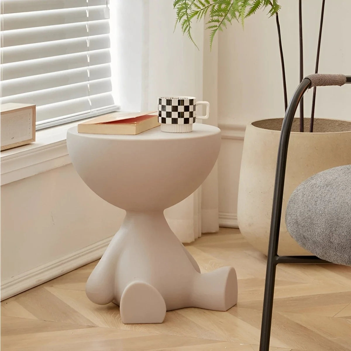 Coffee Table Round Plastic Space-Saving Lightweight-Durable