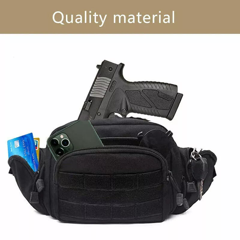 Concealed Carry Waist Pack 800D Oxford Fits Full-Size Pistol