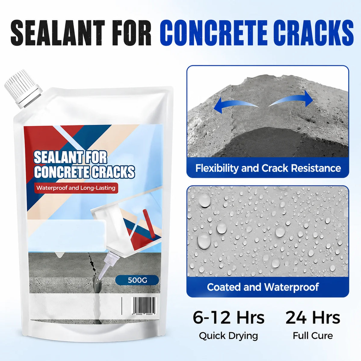 Concrete Crack Sealant Waterproof & Flexible UV-Resistant