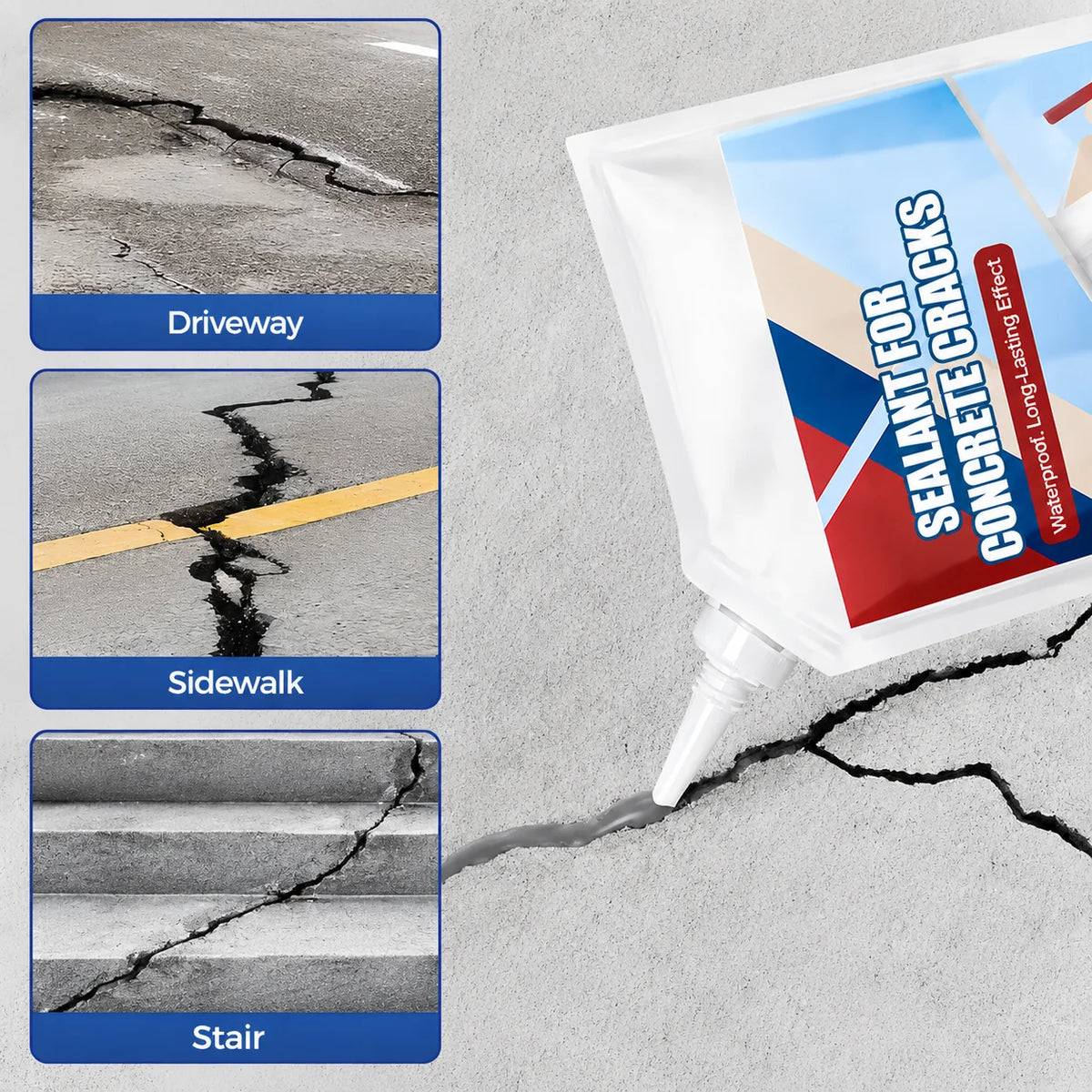 Concrete Crack Sealant Waterproof & Flexible UV-Resistant