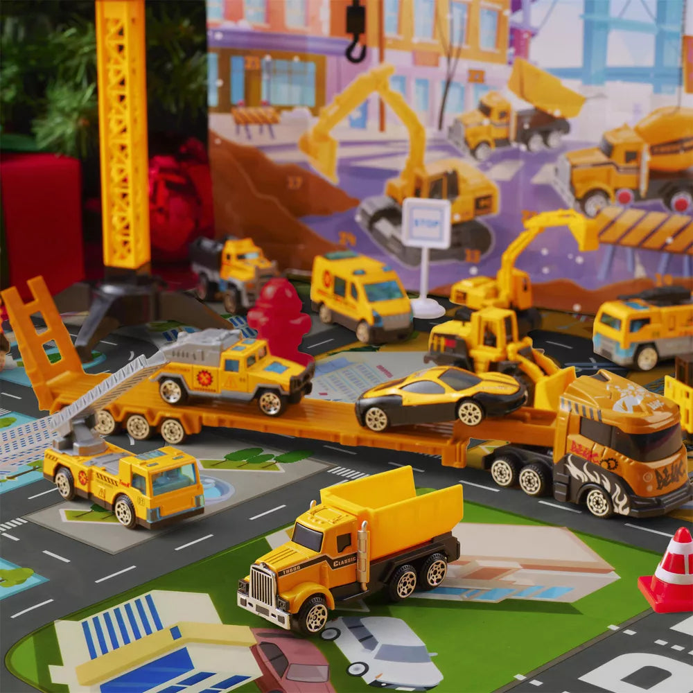 Construction Vehicle Advent Calendar 24-Piece Alloy Set