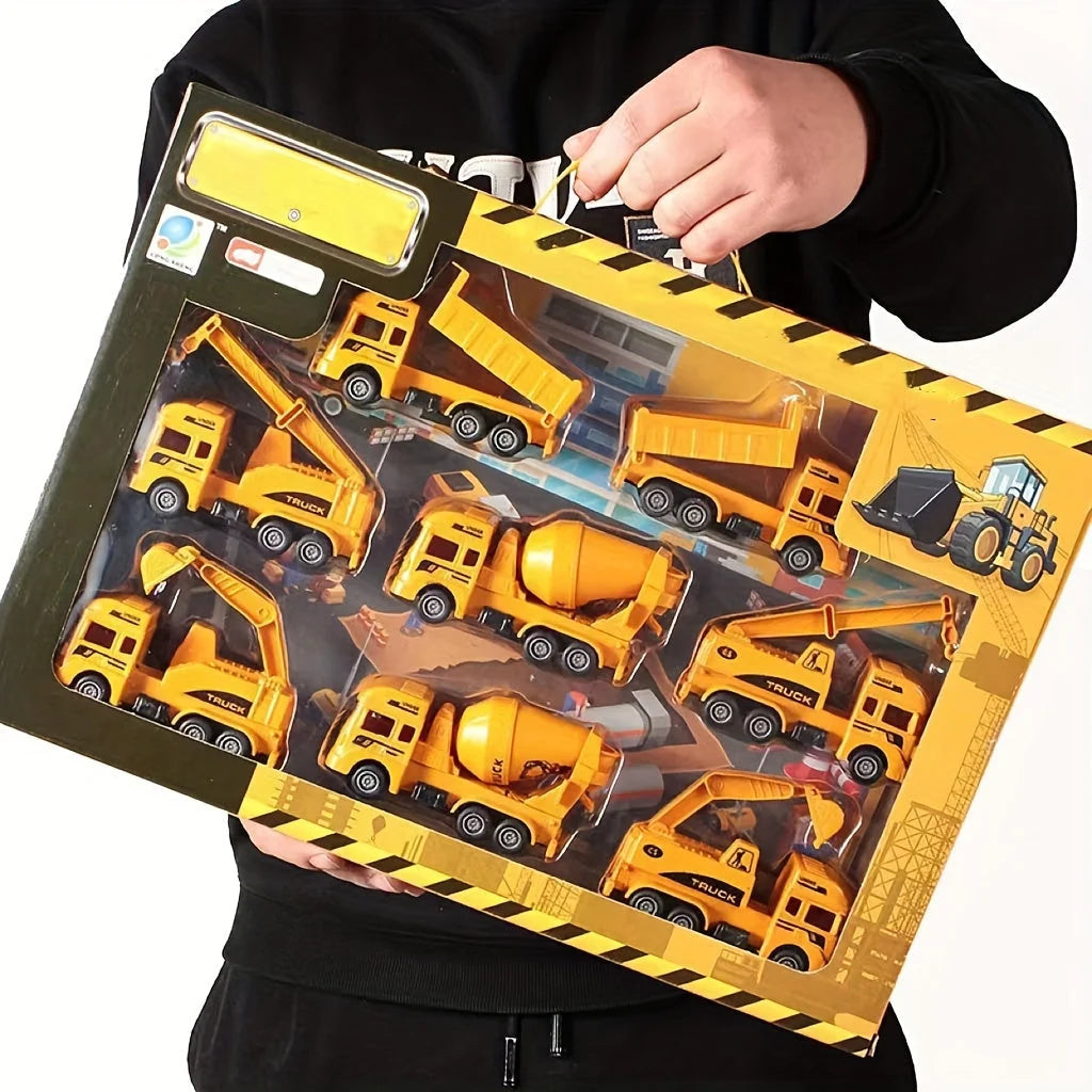 Construction Vehicle Playset 6-Piece Movable Parts Durable Plastic