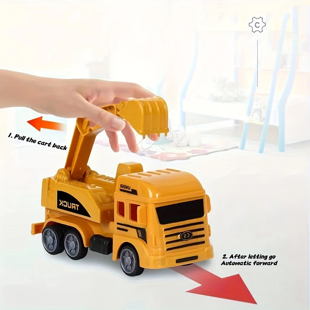 Construction Vehicle Playset Six Vehicles Movable Parts Durable Plastic