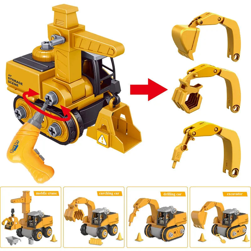 Construction Vehicle Toy Take-Apart Screwdriver & Figure