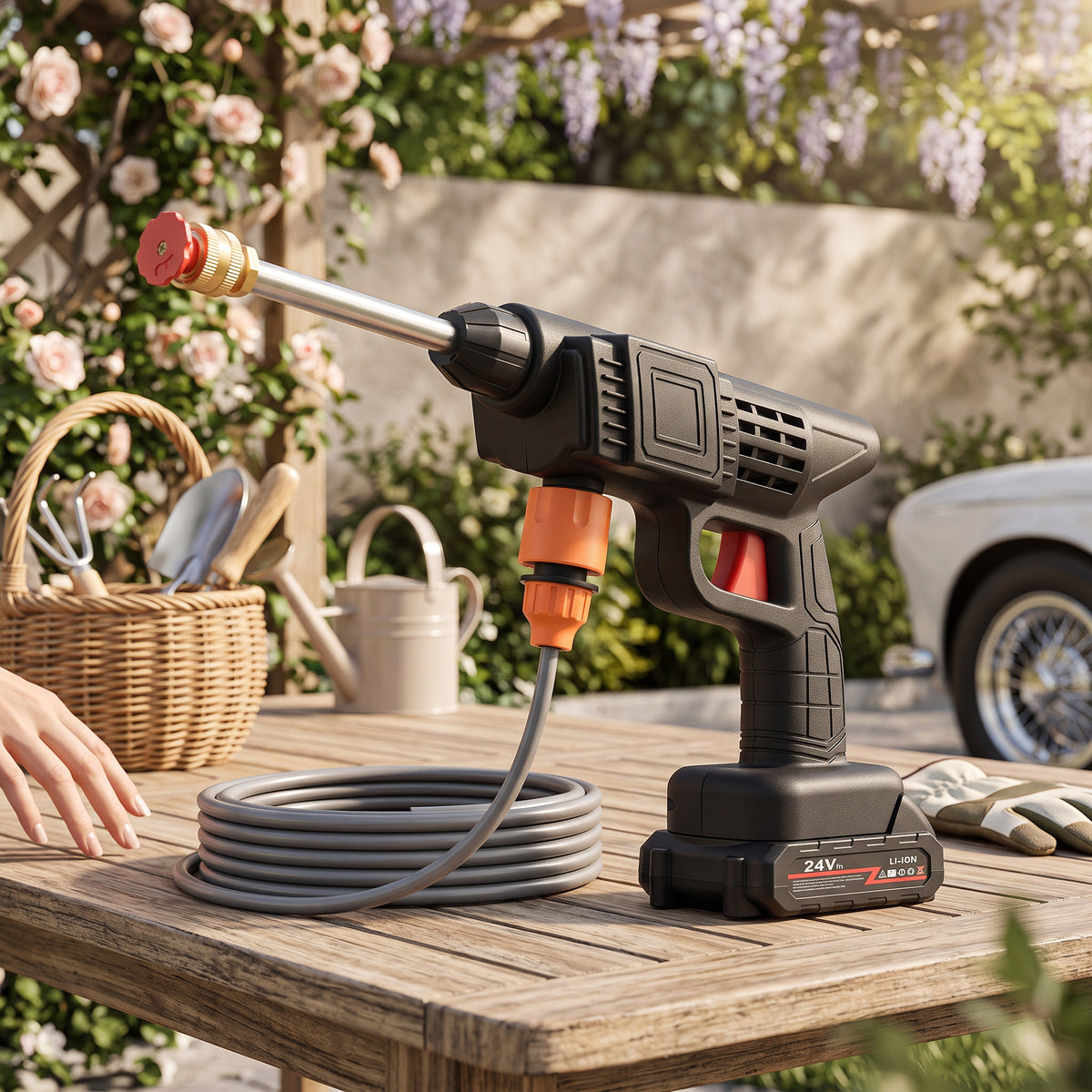 Cordless Pressure Washer 380 PSI Dual Batteries Foam Applicator