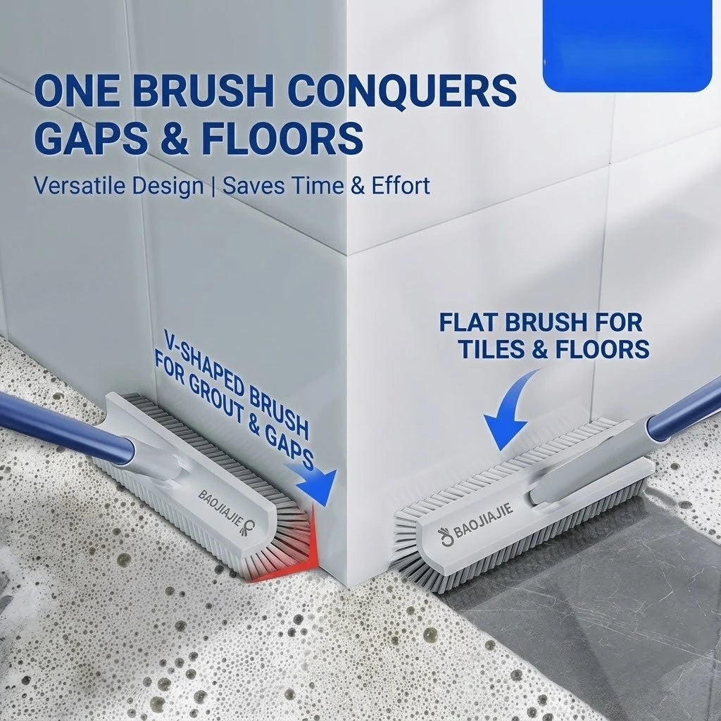 Corner Cleaning Brush 180 Degree Rotating Head Non-Slip Handle
