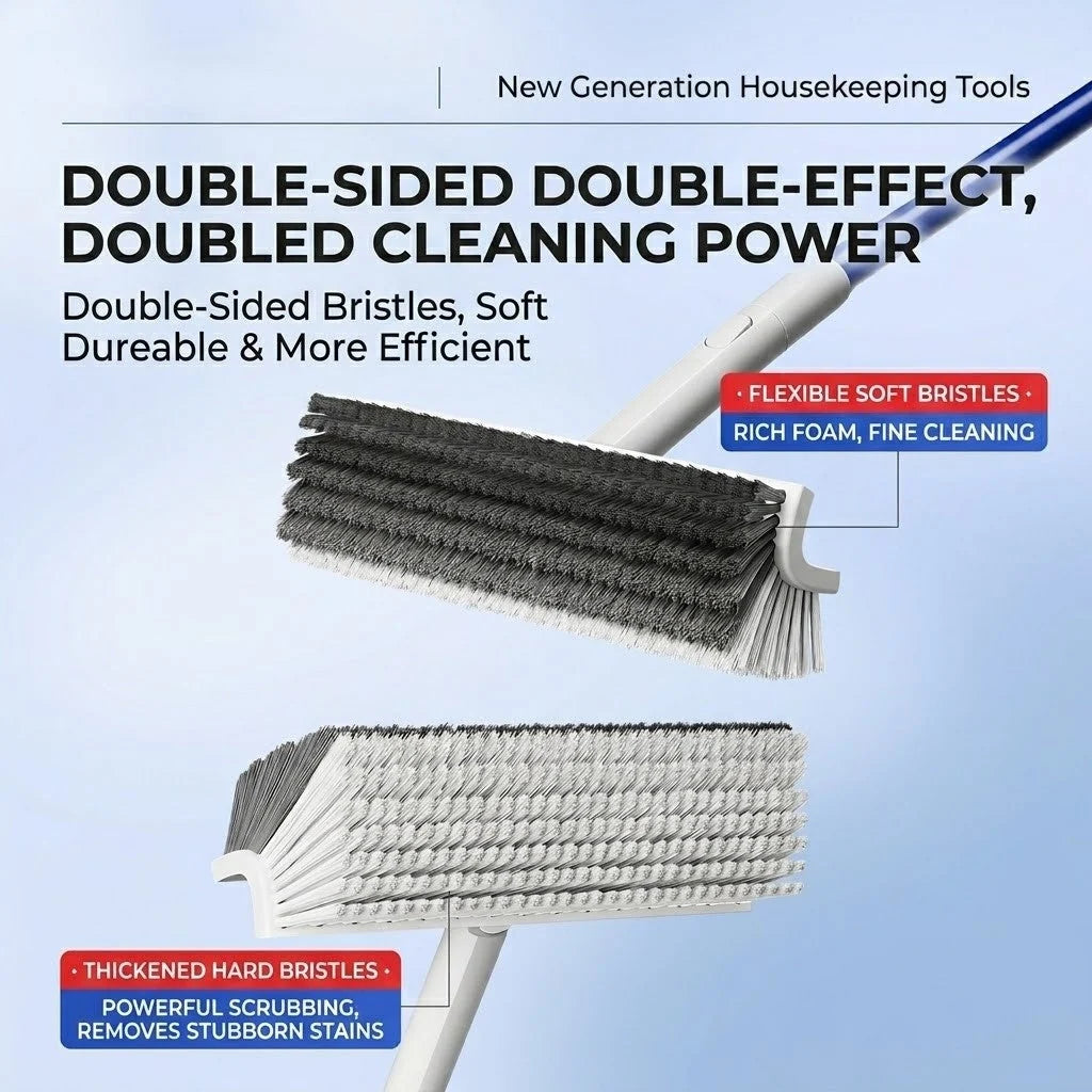 Corner Cleaning Brush 180 Degree Rotating Head Non-Slip Handle