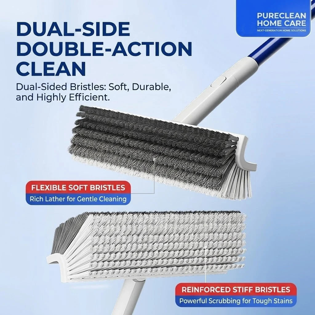 Corner Cleaning Brush 180 Degree Rotating Head Non-Slip Handle