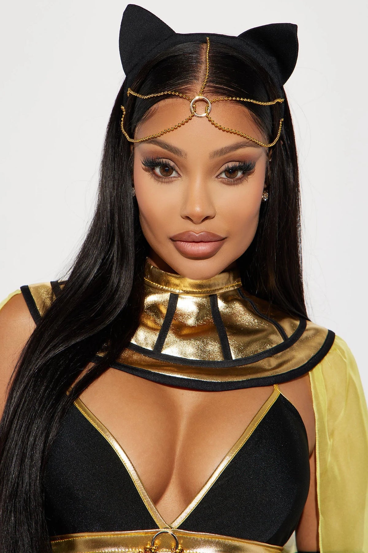 Costume Set Egyptian Queen Sheer Side-Slit 4-Piece