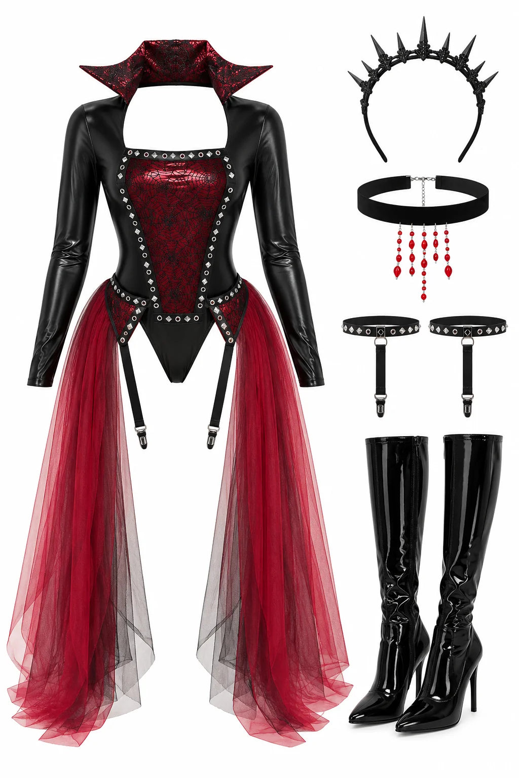 Costume Vampire Queen Five-Piece Stretch Polyester