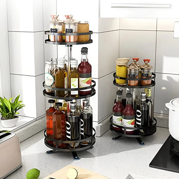 Countertop Organizer 3-Tier 360° Rotating Metal Frame
