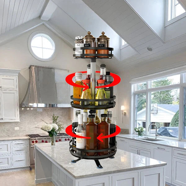 Countertop Organizer 3-Tier 360° Rotating Metal Frame