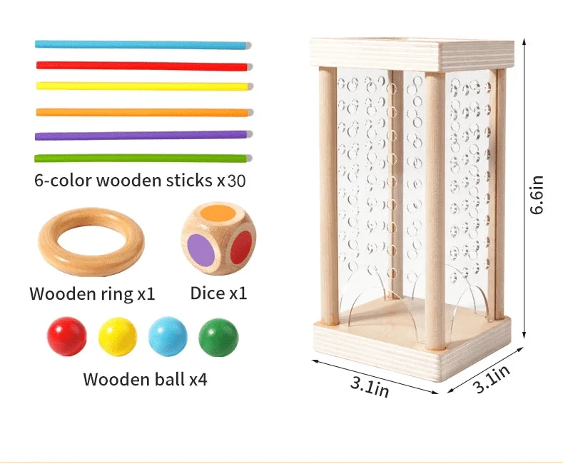 Counting Sticks Set Wooden Colorful Number Learning