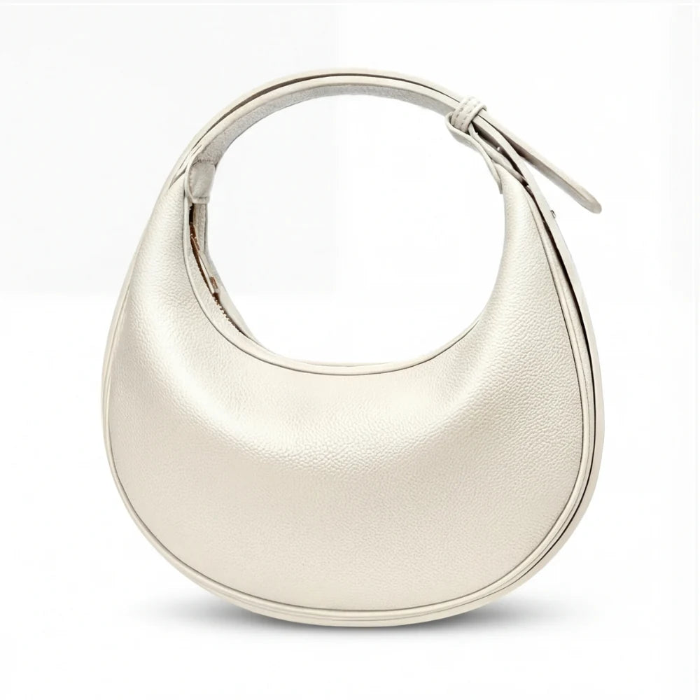Crescent Shoulder Bag Convertible Strap Faux Leather Organized Interior
