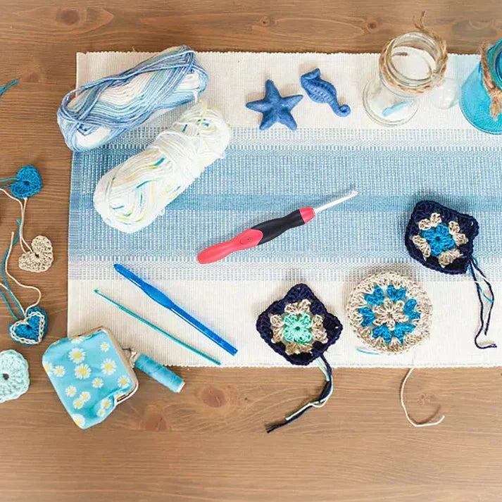 Crochet Hook Set Illuminated Tips USB Rechargeable Interchangeable Heads