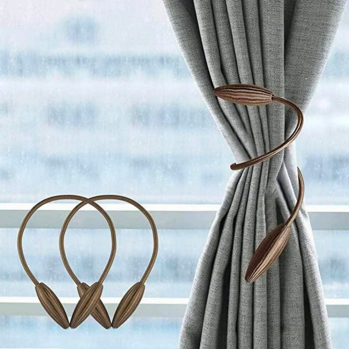 Curtain Holder Tool-Free Malleable Aluminum Polyester Cover