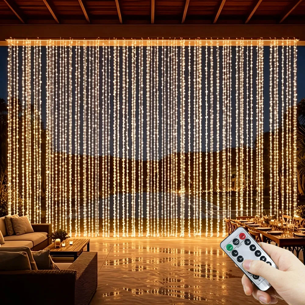 Curtain Lights LED USB-C Powered 8 Modes with Remote Control