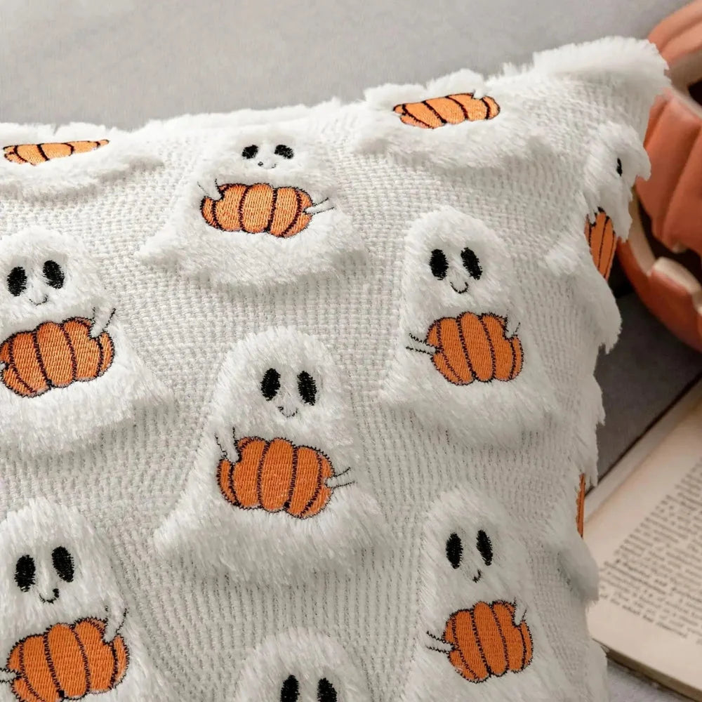 Cushion Cover Pumpkin Pattern Microfiber Blend 18 x 18