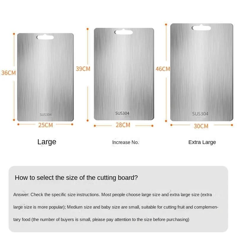 Cutting Board Stainless Steel Non-Porous Non-Slip Surface