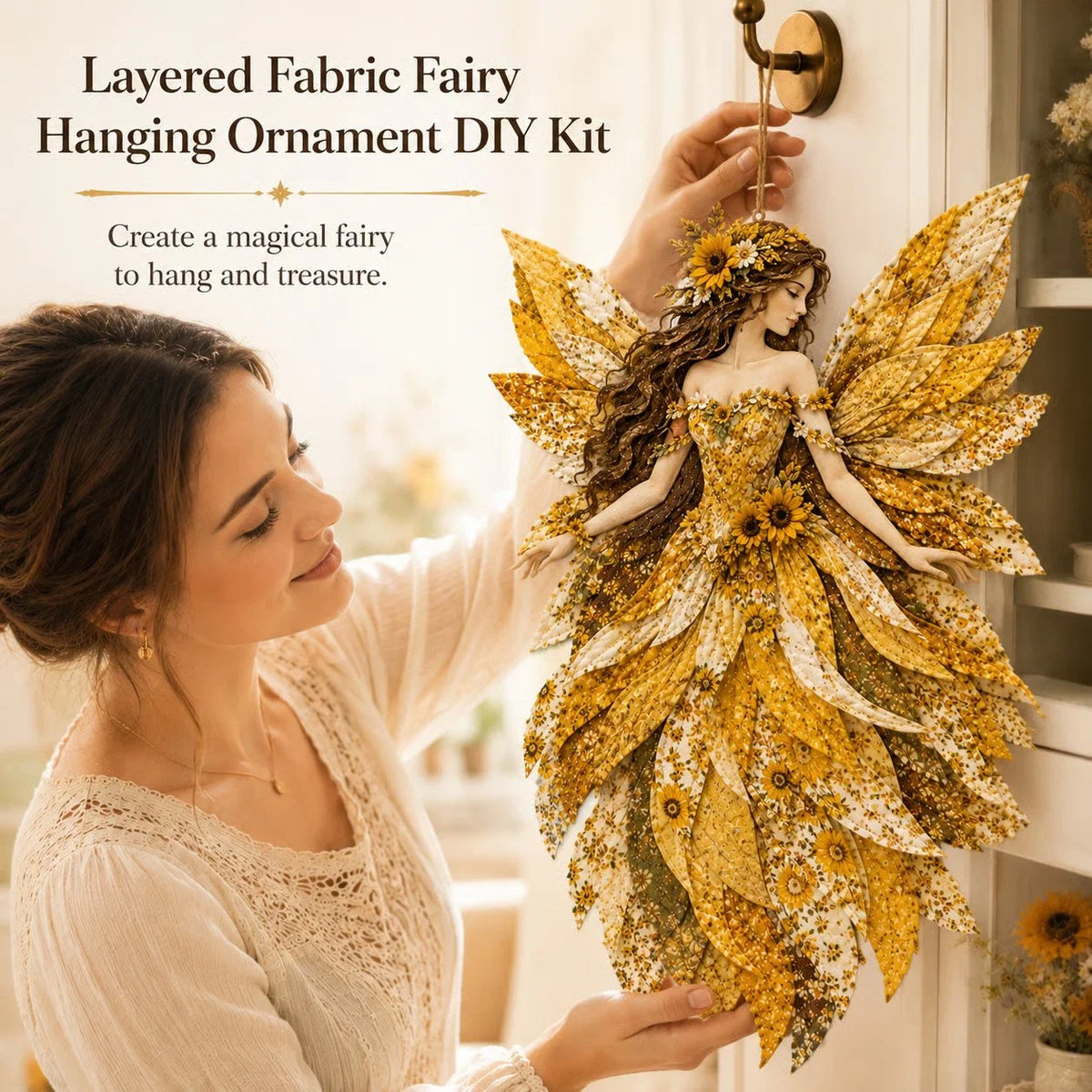 DIY Kit Layered Fabric Fairy Ready To Hang