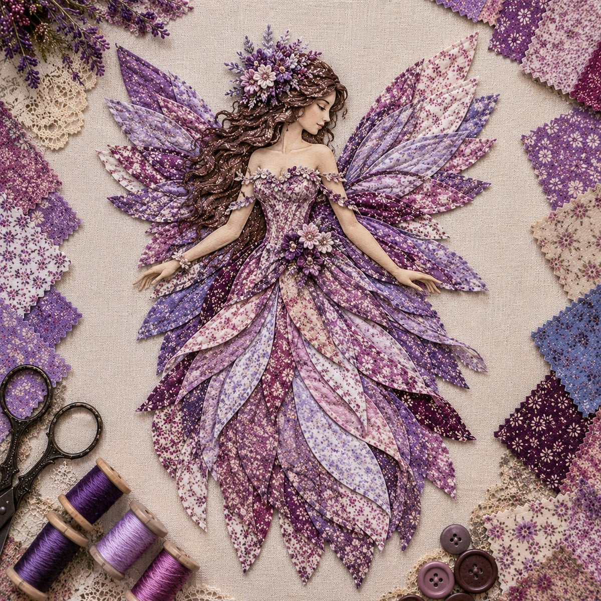 DIY Kit Layered Fabric Fairy Ready To Hang
