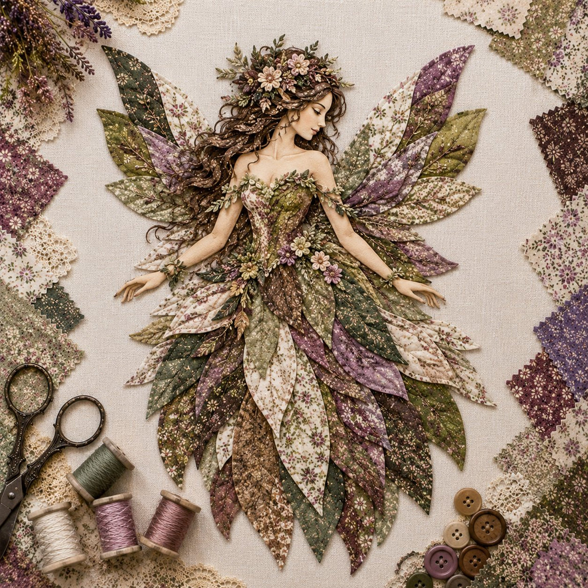 DIY Kit Layered Fabric Fairy Ready To Hang