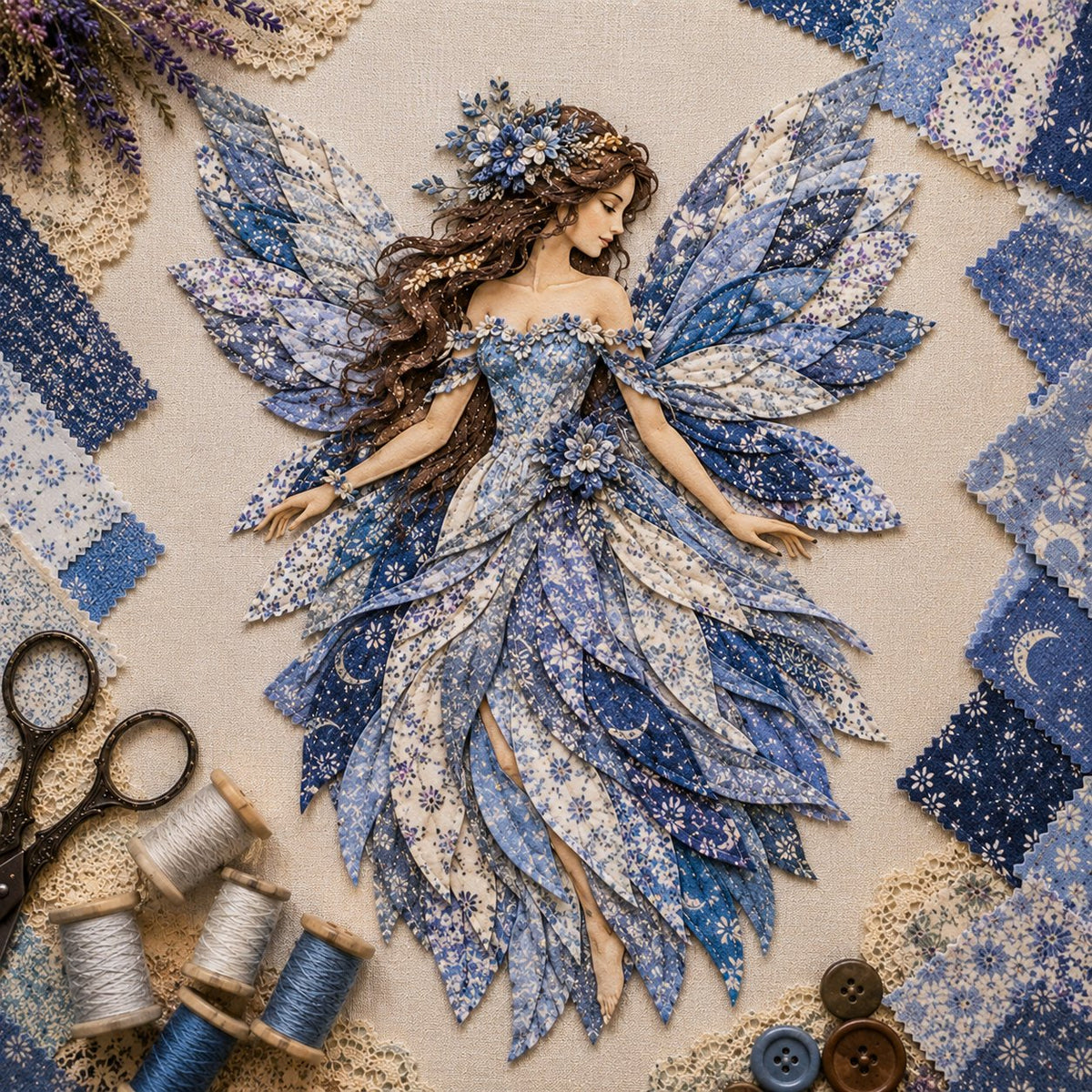 DIY Kit Layered Fabric Fairy Ready To Hang