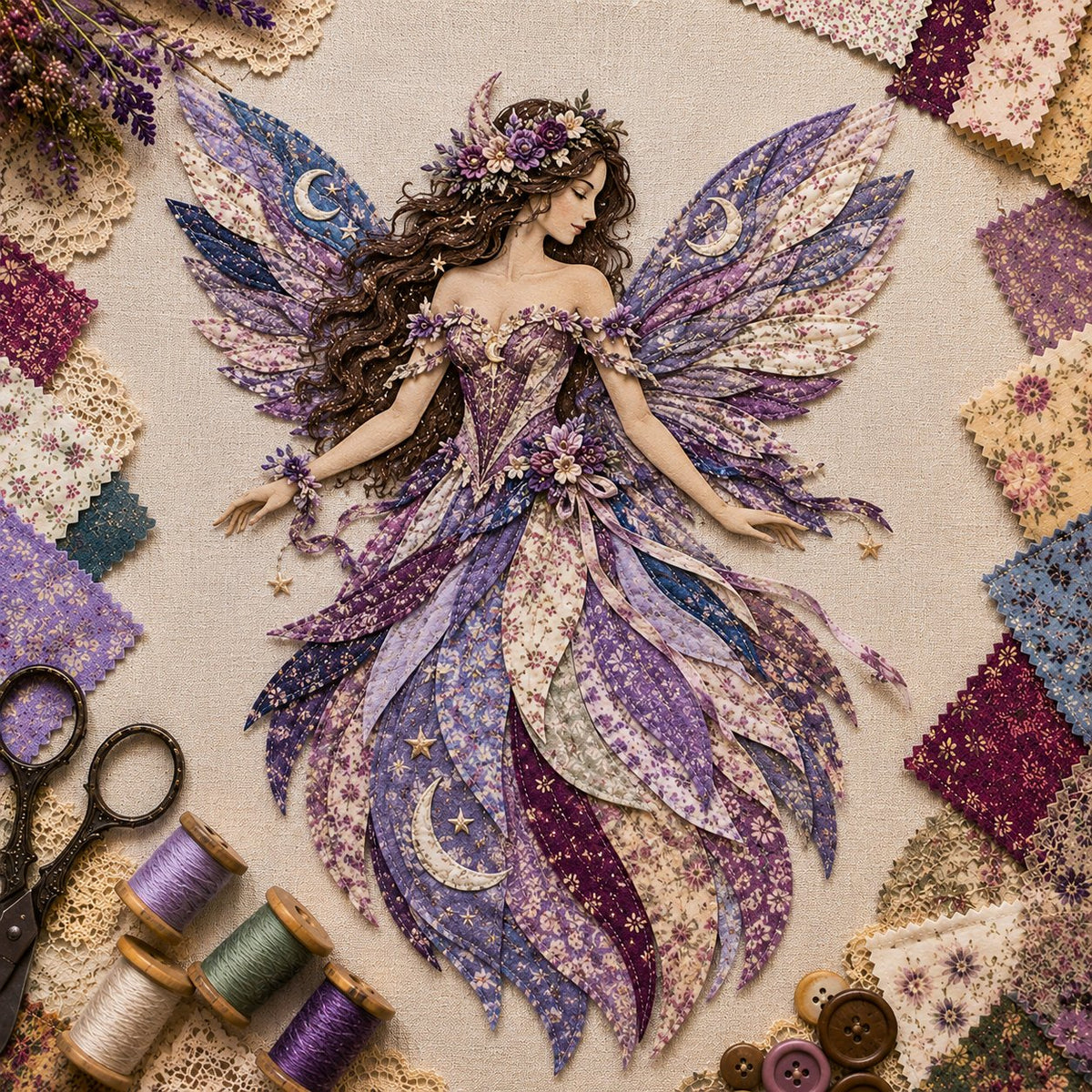 DIY Kit Layered Fabric Fairy Ready To Hang