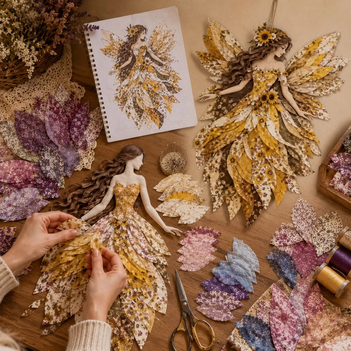 DIY Kit Layered Fabric Fairy Ready To Hang